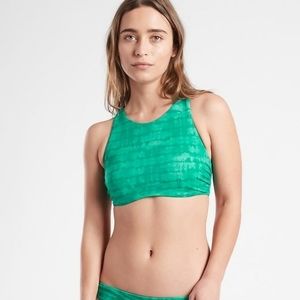 Athleta Maldives Printed Bikini Top Tahiti Aruba Teal 36 D/DD
